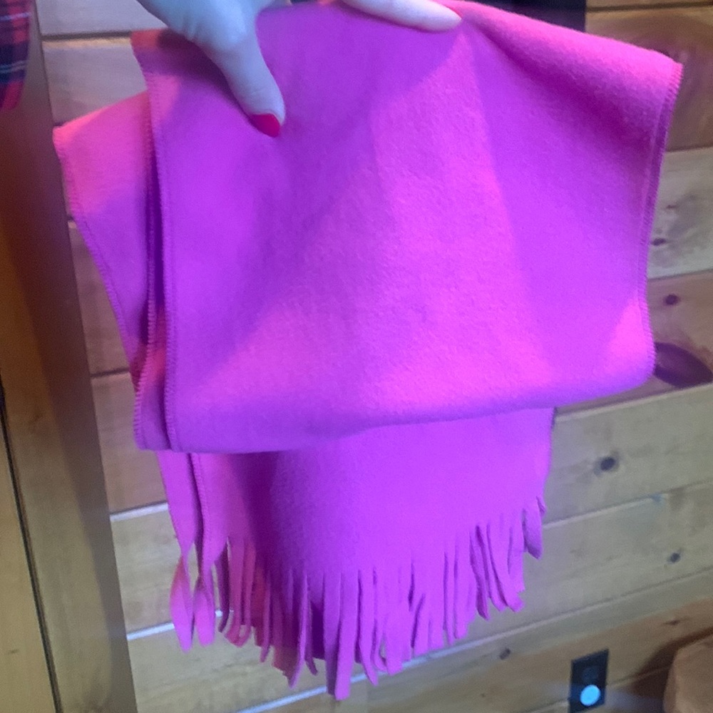 Pink micro fleece scarf and hat and gloves